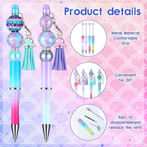 Jutom 12 PCS Assustame Beadablable مع 50 PCS حبات ملونة 12 شرابات 12 معلقات متنوعة من سيليكون بؤرة بؤرة لتصنيع DIY لمجموعة أدوات المعلم للمكتب in Kuwait