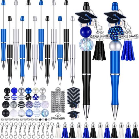 Jutom 12 PCS Assustame Beadablable مع 50 PCS حبات ملونة 12 شرابات 12 معلقات متنوعة من سيليكون بؤرة بؤرة لتصنيع DIY لمجموعة أدوات المعلم للمكتب in Kuwait