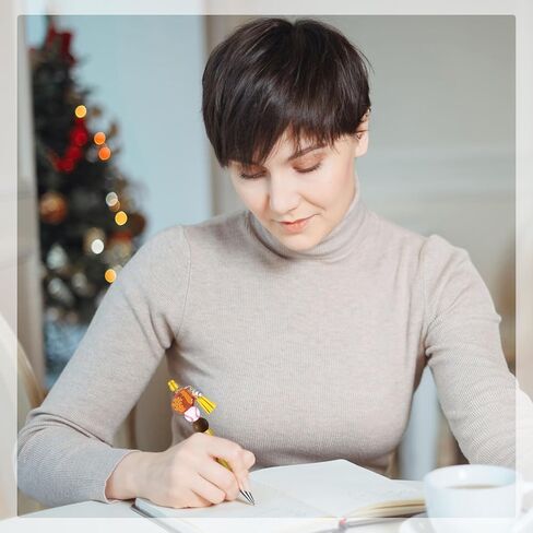 Jutom 12 Pcs Teacher Beadable Pens with 50 Pcs Colorful Beads 12 Tassels 12 Pendants Assorted Silicone Focal Bead for DIY Making Kit Pens for Office Teacher Gift in Kuwait