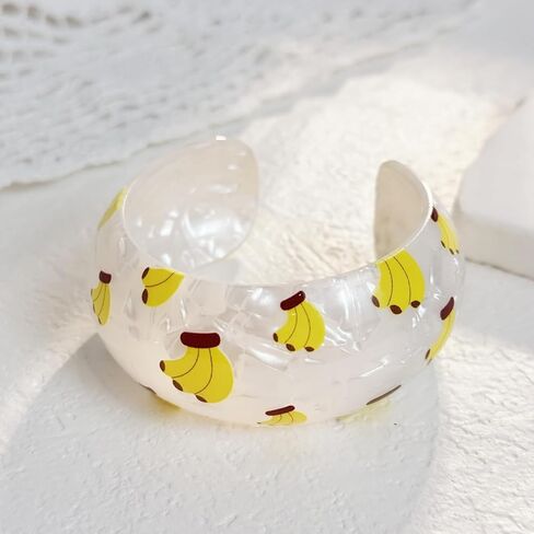Colorful Transparent Opening Cuff Bangle Acrylic Geometric Bracelet for Women Irregular Pattern Bracelet Charm in Kuwait