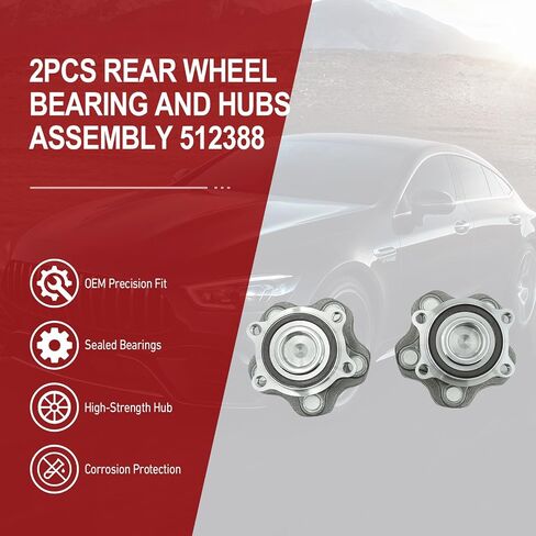 512332 2 x Rear Wheel Bearing and Hub Assembly for Jeep Compass Patriot 2007-2017 Dodge Avenger 2008-2014 Caliber 2007-2012 Chrysler 200 2011-2014 Sebring 2007-2010 5-Lug w/ABS in Saudi Arabia