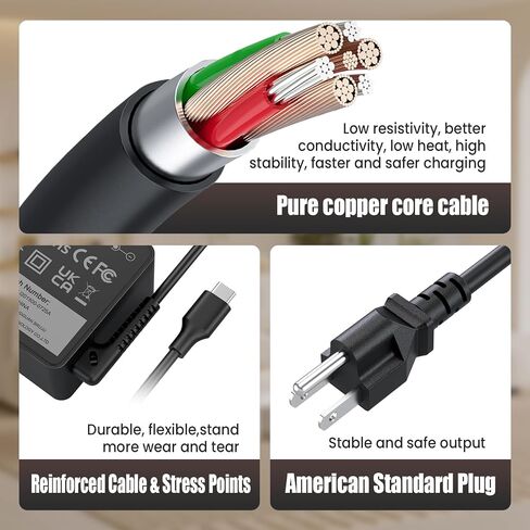90W USB C Charger Compatible with MacBook Pro Air M2 M1, Lenovo ThinkPad X1 T14 Yoga, HP Spectre x360 Envy, ASUS ZenBook Chromebook, Huawei MateBook - VUOHOEG Type C PD Fast Adapter in Kuwait