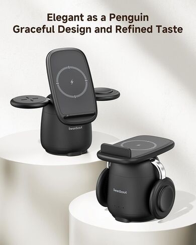 شاحن لاسلكي لهاتف سامسونج، قاعدة شحن 3 في 1 لهاتف Samsung S24/S23/S22/Z Flip/Fold، شاحن ساعة لساعة Galaxy Watch 7/Ultra/6/5، Galaxy Buds 3/Pro، SwanScout 707S (بدون محول) in Saudi Arabia