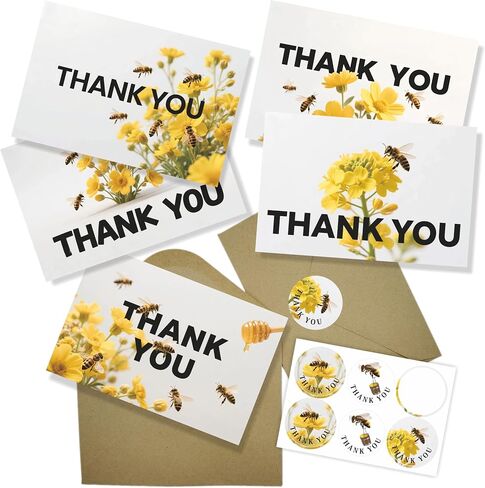 100 Pack 4x6 Inches(After Folding) Luxurious Gold Blank Thank You Cards for Baby Shower, Wedding,Bridal Shower, Small Business, Funeral, Families with Envelopes Seal Sticker and Box in Saudi Arabia