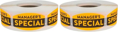 Manager's Special Grocery Store Food Labels .75 x 1.375 Inch 500 Total Adhesive Stickers in Kuwait