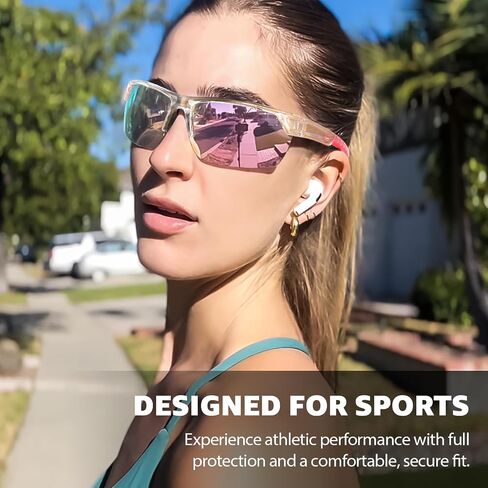 TJUTR Running Sunglasses for Women, Polarized Wrap Around Sun Glasses with UV400 Protection for Sports Cycling Golf TS3080 in Saudi Arabia