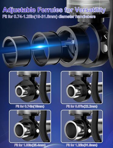 Bike Bell for Kids & Adults, Light up Bike Accessories Adjustable with Ferrules Fit for 0.74-1.25in(19-31.8mm) Bicycle Handlebars, Aluminum Made & Crisp Sound for Mountain Dirt Road Bike Ebike(Blue) in Kuwait