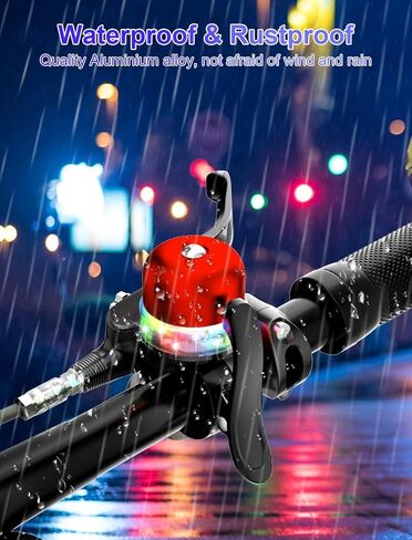 Bike Bell for Kids & Adults, Light up Bike Accessories Adjustable with Ferrules Fit for 0.74-1.25in(19-31.8mm) Bicycle Handlebars, Aluminum Made & Crisp Sound for Mountain Dirt Road Bike Ebike(Blue) in Kuwait