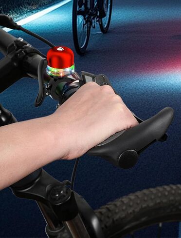 Bike Bell for Kids & Adults, Light up Bike Accessories Adjustable with Ferrules Fit for 0.74-1.25in(19-31.8mm) Bicycle Handlebars, Aluminum Made & Crisp Sound for Mountain Dirt Road Bike Ebike(Blue) in Kuwait