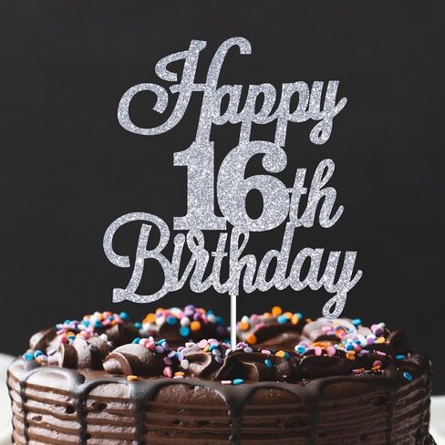 Happy 69th Cake Cake Toppers Silver Glitter ، Heaits to 69 Years Bday Decoration الذكرى السادسة 69. in Kuwait
