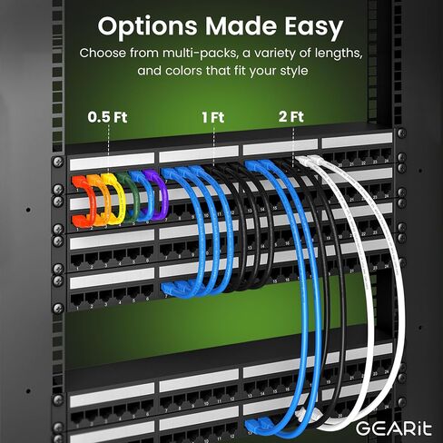 كابل توصيل Ethernet RJ45 Cat 6 من GearIT (حزمة من 5) للتلفزيون، والمودم، وألعاب الكمبيوتر، بسرعة 10 جيجابت في الثانية، وموصلات مطلية بالذهب، بدون مشبك، وكابل الشبكة، وكابل الإنترنت، 3 أقدام، أبيض in Saudi Arabia