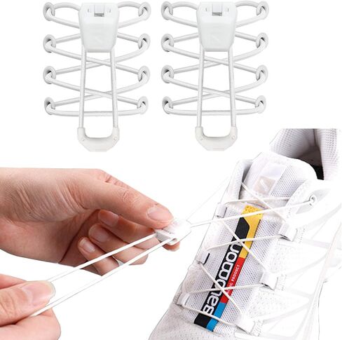 quick lock shoelaces,63inchs No Tie Shoe Laces,speed laces for Salomon sneakers One Size Fits All Kids Adults Tieless Shoe Laces in Saudi Arabia