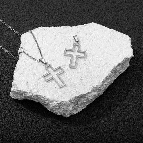 High Polish Hollow Openwork Cross Pendant Necklace for Men Women,Punk Hip Hop Decoration Jewelry in Saudi Arabia