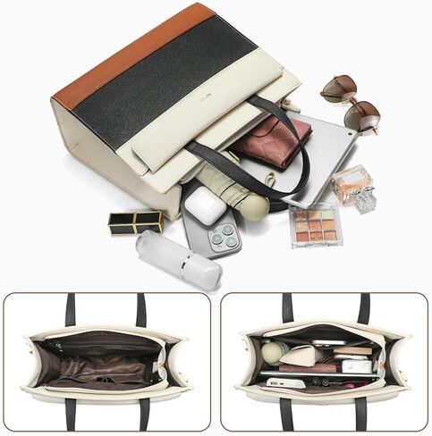 Keyli 2pcs Purses and Handbags for Women, Fashion Vegan Leather Shoulder Tote Bags Top Handle Satchel Bag with Long Strap in Kuwait