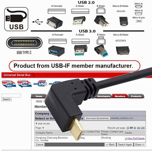 cablecc USB 3.1 USB-C Up Down Angled to 90 Degree Down Angled A Male Data Cable for Tablet Phone in Saudi Arabia