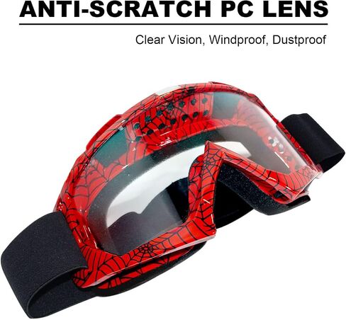 Dirt Bike Motorcycle Goggles ATV Motocross Riding Goggles UV400 OTG Offroad MX Helmet Racing Four Wheeler Goggle for Adults Men Women Youth Kids(Pink frame+pink lens) in Kuwait