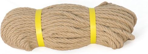 Jute Rope 3/4 in × 50 ft Natural Material Heavy Duty Jute Rope Twisted Rope for Indoor Outdoor Crafts, Nautical, Tug of War Rope, Railing, Hammock, Swing, Gardening, Climbing in Saudi Arabia