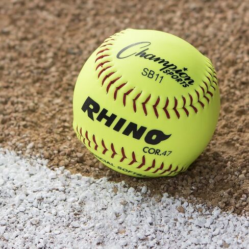 Champion Sports 12 "Cover Cover Cover Calls - Poly Core - ضغط متوسطة - NFHS المعتمدة - طبقات مرفوعة - صفراء بصرية - حزمة 12 in Kuwait