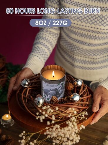 شموع معطرة للمنزل ، شمعة الصويا 8 أوقية ، حرق 50 ساعة ، العطرية اللافندر ، شمعة بيضاء في صندوق الهدايا ، مثالية لعيد الميلاد ، عيد الأم ، عيد الميلاد in Kuwait