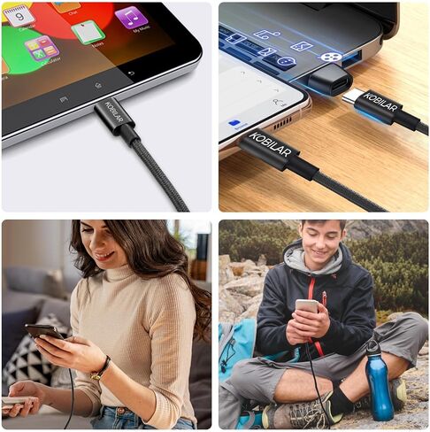 كابل USB C إلى USB C، شحن فائق السرعة بقدرة 100 وات 5 أمبير، PD 3.0، من النوع C إلى النوع C، 3 عبوات (5 أقدام، 6.6 أقدام، 6.6 أقدام)، لهاتف iPhone 15/15 Pro/15 Pro Max، وiPad Pro in Saudi Arabia