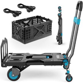 2 في 1 شاحنة يدوية قابلة للطي Dolly ، 330 رطلاً كحد أقصى للسعة TPR عجلات شديدة التحمل ، مقبض قابل للسحب 3-gear ، لتوصيل التسوق في نقل المنفعة in Kuwait