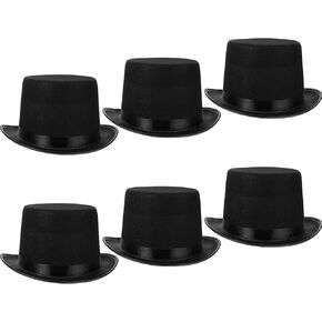 SATINIOR 12 Pcs Black Felt Magician Hats Bulk Costume Bowler Hats for Men Kids Women DIY Halloween Cosplay Party Supplies (Classic) in Kuwait