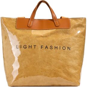 PVC Clear Tote Bag for Women, Large Plastic Tote Beach Bag, Kraft Paper Hobo Handbag Purse with Top Handle in Saudi Arabia