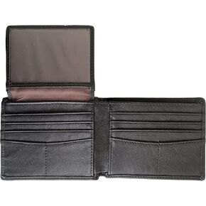 Slim RFID Wallet for Men Business Travel - Full Grain Leather Bifold | 8 Card Slots & Dual Currency Pockets | Front Pocket Design (4.5x3.5in) with Gift Box Black in Saudi Arabia