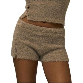 MakeMeChic Women's Stripes Pattern Knitted Shorts Elastic Waist Skinny Fit Track Shorts in Kuwait