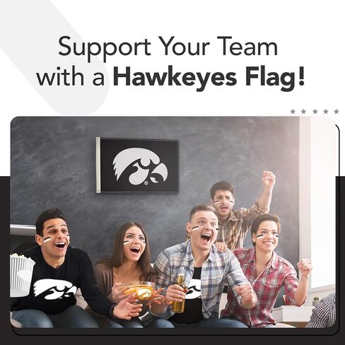 Iowa Hawkeyes 2 'X 3' College Sports Print Print - NCAA المرخص - نايلون - لافتة المدرسة (أسود ، ذهبي) in Kuwait
