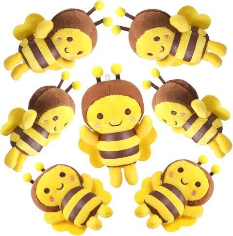 8 Pcs 3 Inch Plush Bee Stuffed Animal Soft Cute Small bee Realistic Cartoon Little Honey Toy Adorable Doll for Baby Shower Decor Birthday Party Decorations DIY, 4 Colors in Kuwait