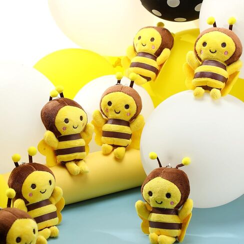 8 Pcs 3 Inch Plush Bee Stuffed Animal Soft Cute Small bee Realistic Cartoon Little Honey Toy Adorable Doll for Baby Shower Decor Birthday Party Decorations DIY, 4 Colors in Kuwait