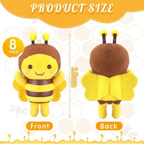 8 Pcs 3 Inch Plush Bee Stuffed Animal Soft Cute Small bee Realistic Cartoon Little Honey Toy Adorable Doll for Baby Shower Decor Birthday Party Decorations DIY, 4 Colors in Kuwait