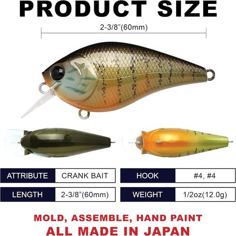 Lucky Craft LC 1.5 سحر الصيد الصامت Crankbait ، 2-3/8 "مربع بديل كرنكبيت ، سحر باس ، الطعم الصلب عمق 4 أقدام ، معدات الصيد ، 215 طحلب أسود in Kuwait