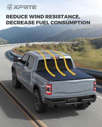 Xprite FRP Hard Tri-fold Truck Bed Tonneau Cover,Compatible with 2017-2025 Honda Ridgeline 5ft Pickup Fleetside/Styleside Bed (64") in Saudi Arabia