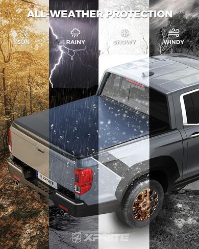 Xprite FRP Hard Tri-fold Truck Bed Tonneau Cover,Compatible with 2017-2025 Honda Ridgeline 5ft Pickup Fleetside/Styleside Bed (64") in Saudi Arabia