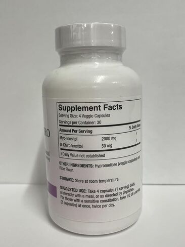 Puregen Labs inositol ملحق | Myo Inositol & D -Chiro Inositol 2050mg - 120 Caps | لا إضافات ضارة | غير المعدلة وراثيا ، لا الغلوتين والألبان - مصنوعة في الولايات المتحدة in Kuwait