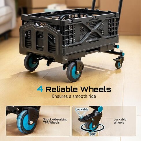 2 في 1 شاحنة يدوية قابلة للطي Dolly ، 330 رطلاً كحد أقصى للسعة TPR عجلات شديدة التحمل ، مقبض قابل للسحب 3-gear ، لتوصيل التسوق في نقل المنفعة in Kuwait