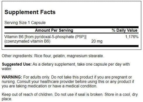 Swanson P-5-P (Pyridoxal-5-Phosphate) Coenzymated Vitaminb-6 20 Milligrams 60 Capsules in Saudi Arabia