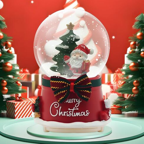 Christmas Snow Globe Lantern Musical, Snow Globes Christmas with Music, Glitter Snowflakes icicles Lighted Santa Claus Decorative Lantern, Xmas Decor Gift for Adult Girls Women in Saudi Arabia
