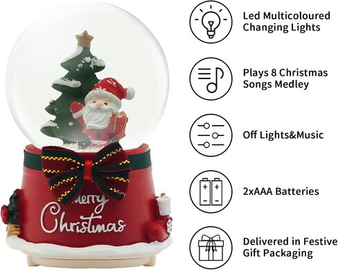 Christmas Snow Globe Lantern Musical, Snow Globes Christmas with Music, Glitter Snowflakes icicles Lighted Santa Claus Decorative Lantern, Xmas Decor Gift for Adult Girls Women in Saudi Arabia