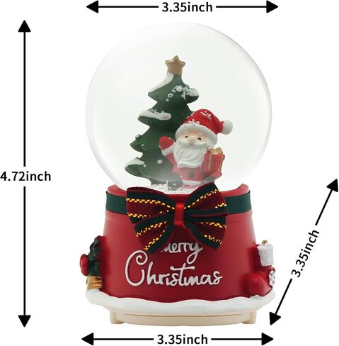 Christmas Snow Globe Lantern Musical, Snow Globes Christmas with Music, Glitter Snowflakes icicles Lighted Santa Claus Decorative Lantern, Xmas Decor Gift for Adult Girls Women in Saudi Arabia