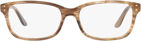 Ralph by Ralph Lauren Women's RL6062 Square Prescription Eyewear Frames, Shiny Striped Violet/Demo Lens, 52 mm in Saudi Arabia