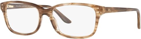 Ralph by Ralph Lauren Women's RL6062 Square Prescription Eyewear Frames, Shiny Striped Violet/Demo Lens, 52 mm in Saudi Arabia