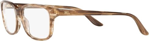 Ralph by Ralph Lauren Women's RL6062 Square Prescription Eyewear Frames, Shiny Striped Violet/Demo Lens, 52 mm in Saudi Arabia