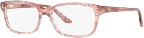 Ralph by Ralph Lauren Women's RL6062 Square Prescription Eyewear Frames, Shiny Striped Violet/Demo Lens, 52 mm in Kuwait
