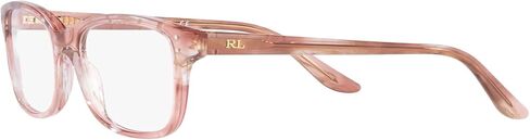 Ralph by Ralph Lauren Women's RL6062 Square Prescription Eyewear Frames, Shiny Striped Violet/Demo Lens, 52 mm in Kuwait