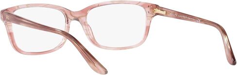 Ralph by Ralph Lauren Women's RL6062 Square Prescription Eyewear Frames, Shiny Striped Violet/Demo Lens, 52 mm in Kuwait