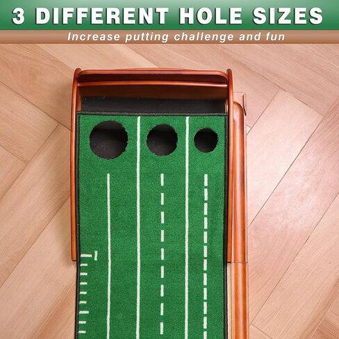 CHAMPKEY Premium Wooden Golf Mat with 3 Putting Gates - Realistic Putting Surface Simulates Green - Improve Accuracy in Saudi Arabia