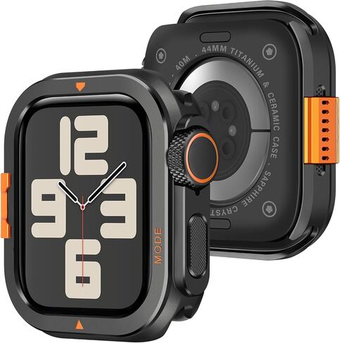 Amizee Metal Case متوافق مع Apple Watch Ultra 2/Ultra 49mm مع الغطاء الخلفي ، وغطاء الوفير الوعرة لـ IWatch 49mm ، التيتانيوم in Kuwait